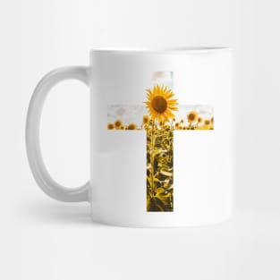 Christian Sunflower Cross Mug